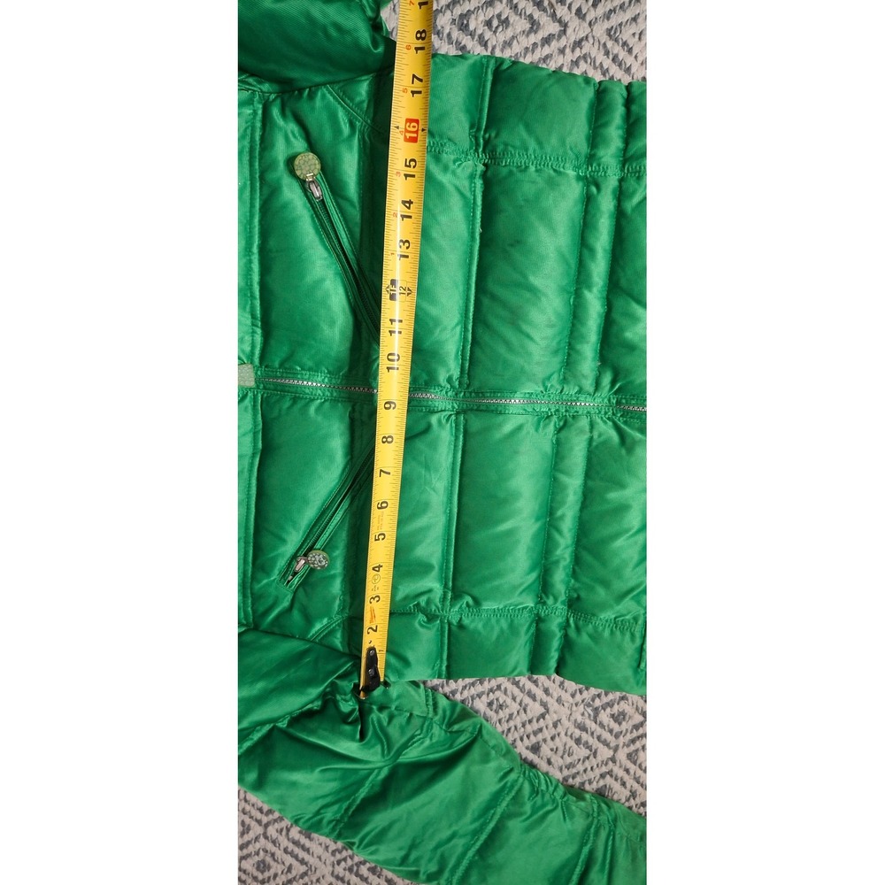Obermeyer Clarendon Green Satin Puffer Ski Jacket 100% Goose Down Size 10 *READ - Picture 14 of 16